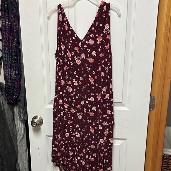 Maurices Burgundy Floral V-Neck Maxi Dress - Picture 5 of 5